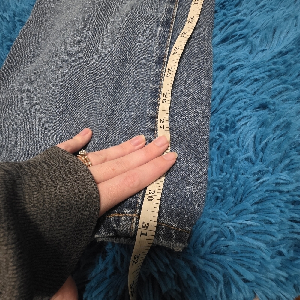 Altar'd State Distressed Flare Blue Jeans Size 27 - Picture 7 of 11